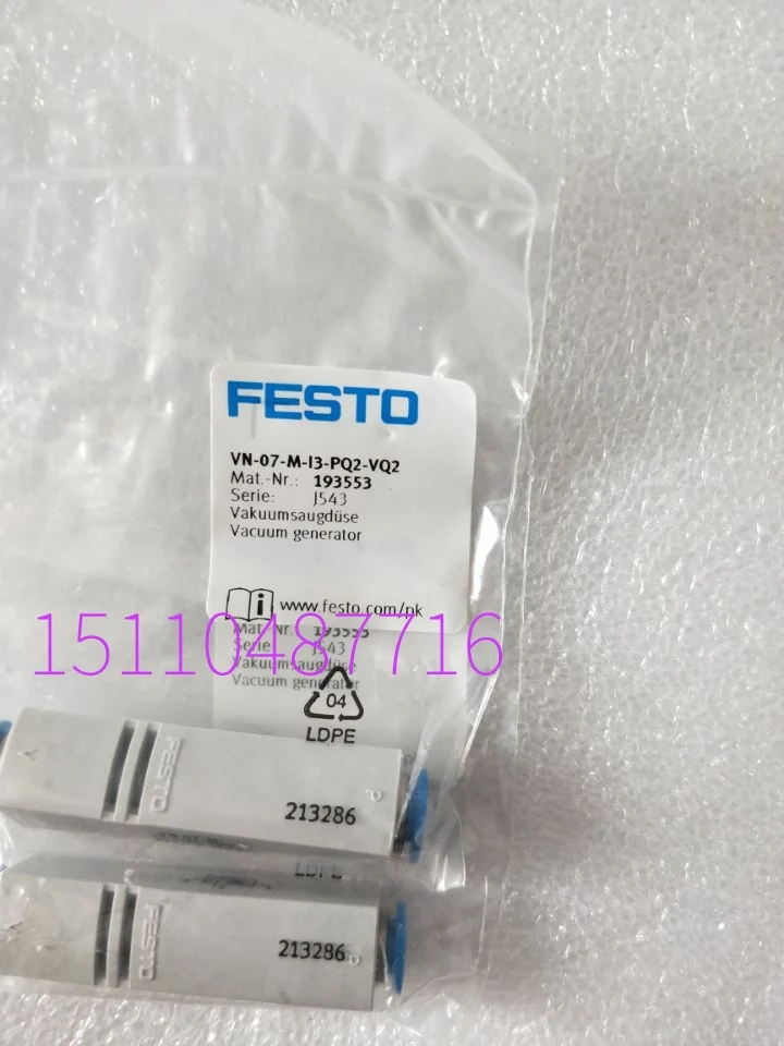 

Genuine FESTO Vacuum Ejector VN-07-M-I3-PQ2-VQ2 193553 Stock