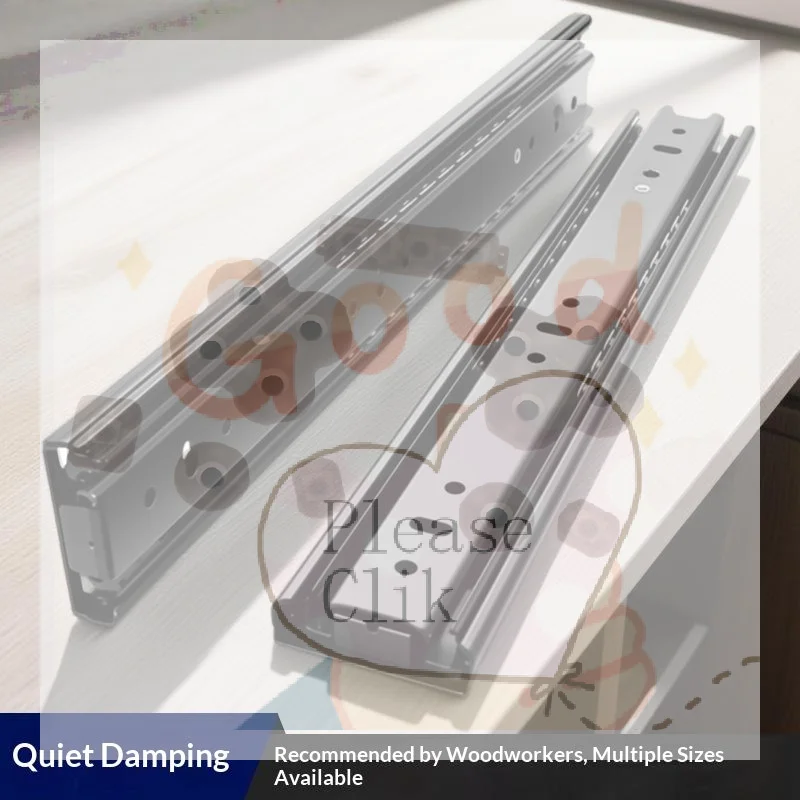 【HG】1 Pair Full Extension Side Mount Drawer Slides 8 To 22 Inch 100 Lb Load Capacity