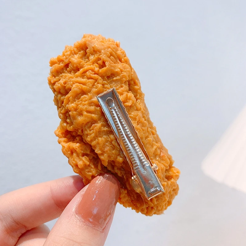 Funny Roasted Chicken Legs Crispy Wings French Fries Hair Clips Hair Simulation Food Fried Chicken Hairpin Accessories Jewelry