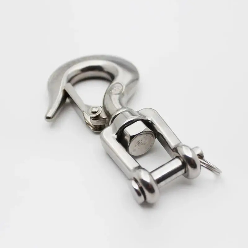 304 Stainless Steel Self Locking Swivel Hook Heavy Duty Swivel Eye Lifting Hook Rigging, Working Load 150/350/ 650/1000/1500KG