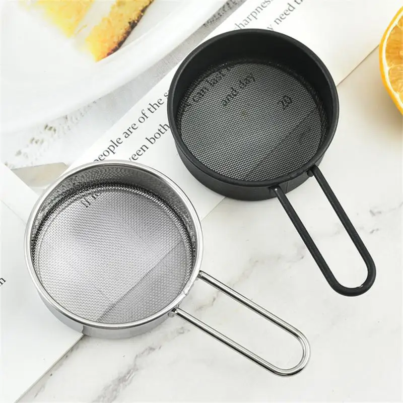 Stainless Steel Fine Mesh Flour Sieve Powdered Sugar Duster Flour Dispenser Shaker For Matcha Chocolate Powder Baking Supplies