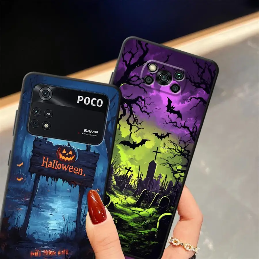 لينة عودة غطاء الهاتف القضية ل Xiaomi Poco X3 X4 X5 C51 F3 F4 F5 M5 C65 M3 M4 Pro C50 الوحش هالوين أشباح #4