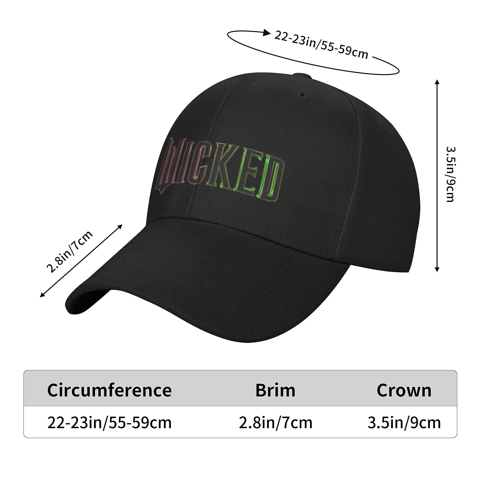 Men Women Wicked Logo Hats Retro Baseball Caps Glinda Adjustable Casual Wear