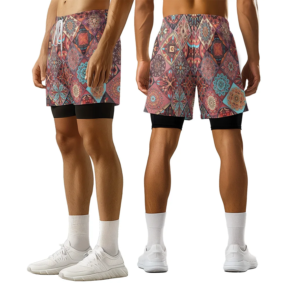 2024 New Original design retro pattern summer 3D Advanced print casual trend sports High Street ice skating camo shorts