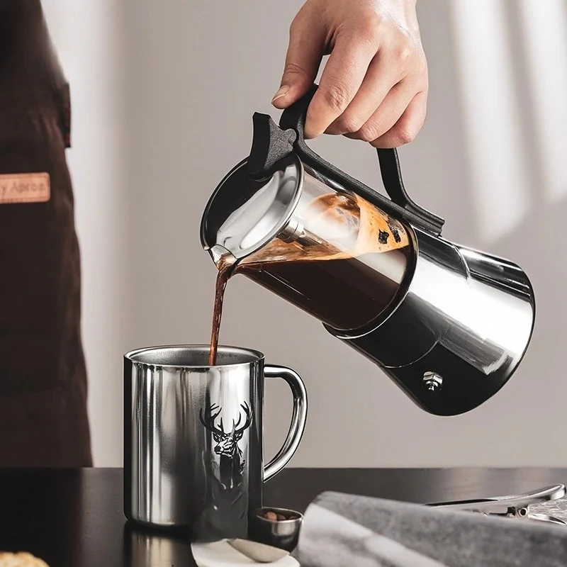 Electric Ceramic Stove Heating Base 220V Visual Glass Double Valve Mocha Pot Italian Concentrated Extraction Coffee Pot