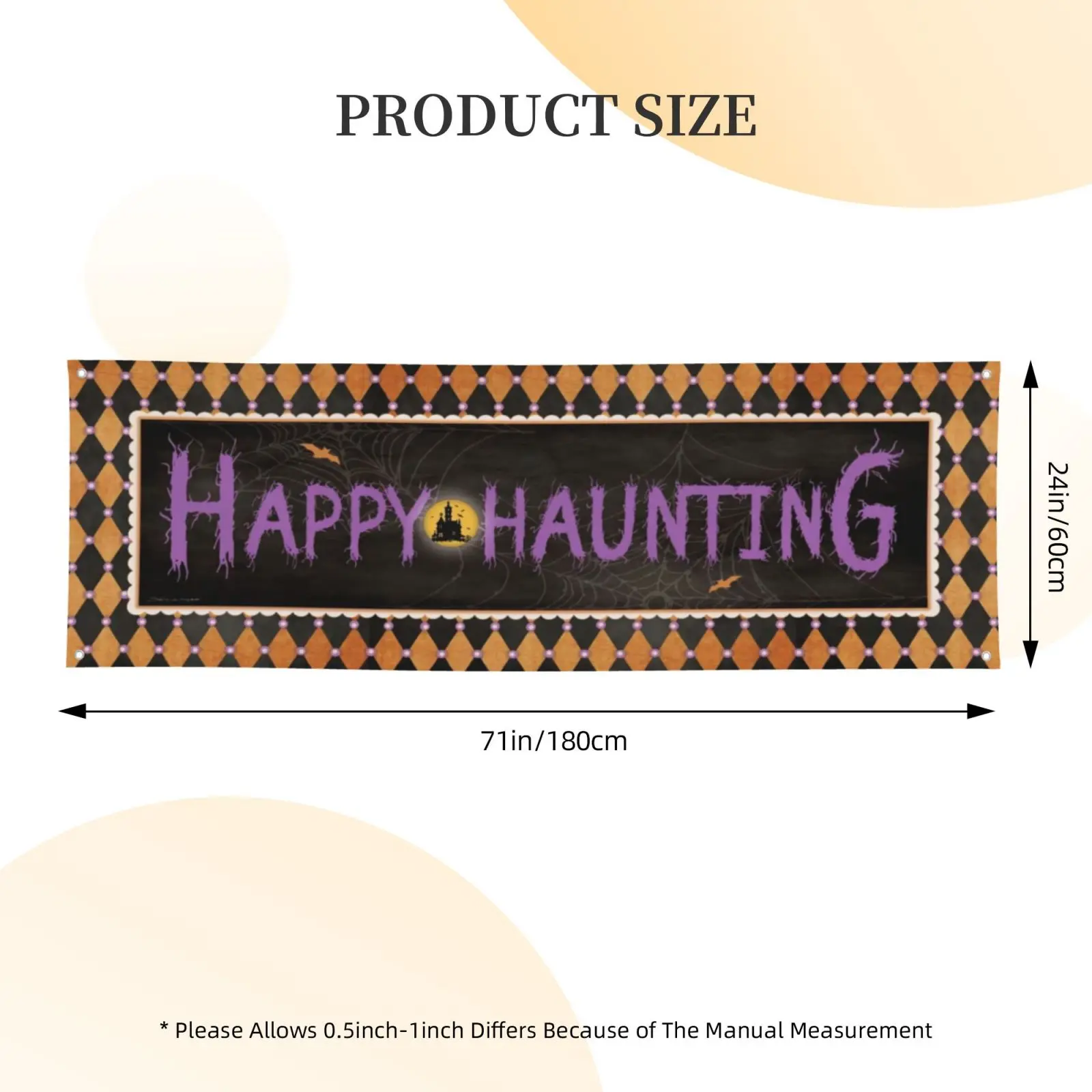 Happy Halloween Banner Tapestry Decoration Halloween Party Decoration 180*60cm Yard Festival Banner Bar Haunted House Decoration