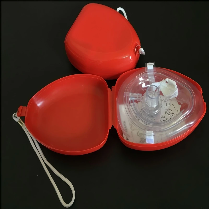 Emergency CPR Mask for First Aid Reusable Transparent Breathing Mask Lightweight Adults Children