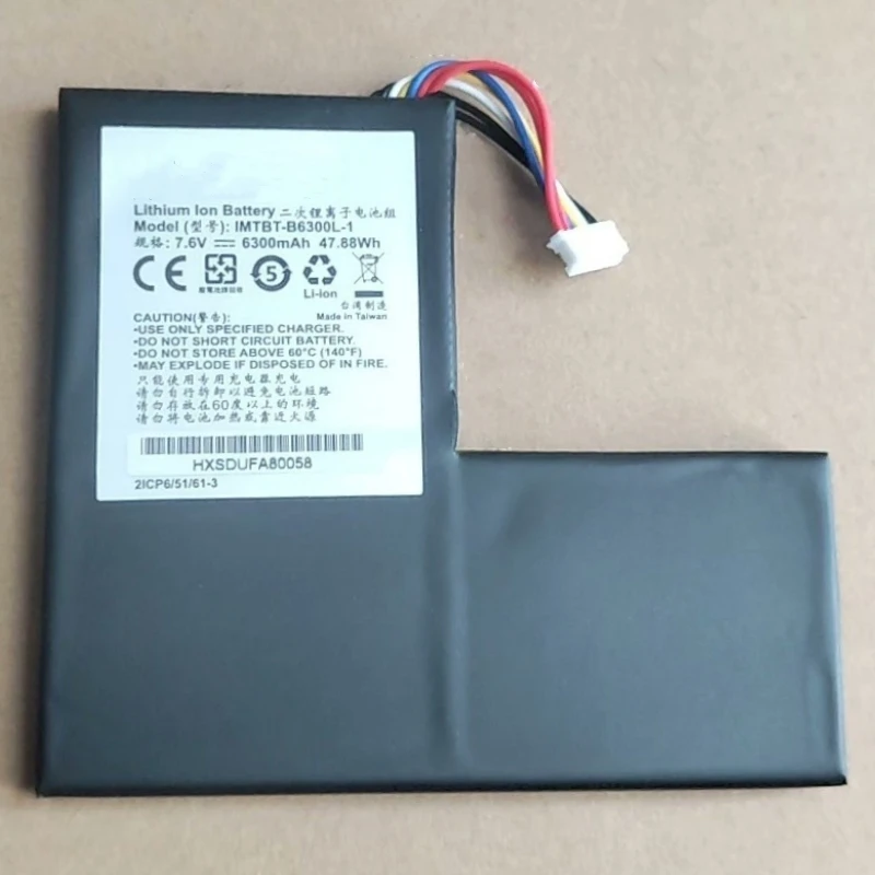 For Foresite IMTBT-B6300L-1 MDB-6732 7.6V 47.88Wh 6300mAh For ADLINK IPC Processor Edge Computer Battery HXSDUFA80058 Notebook