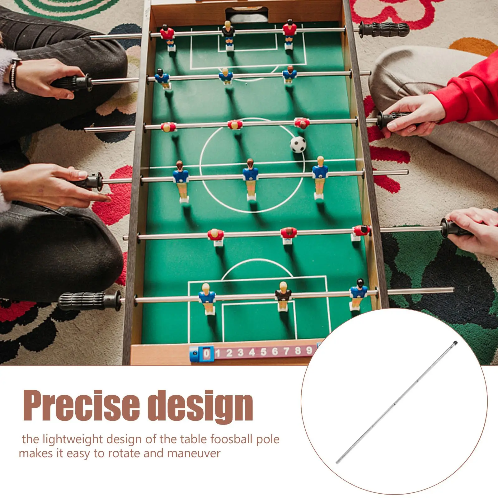 Replacement Rod Foosball Pole Child Adult Iron Desk Soccer Machine Accessory Football Accessories Sturdy Lightweight Easy