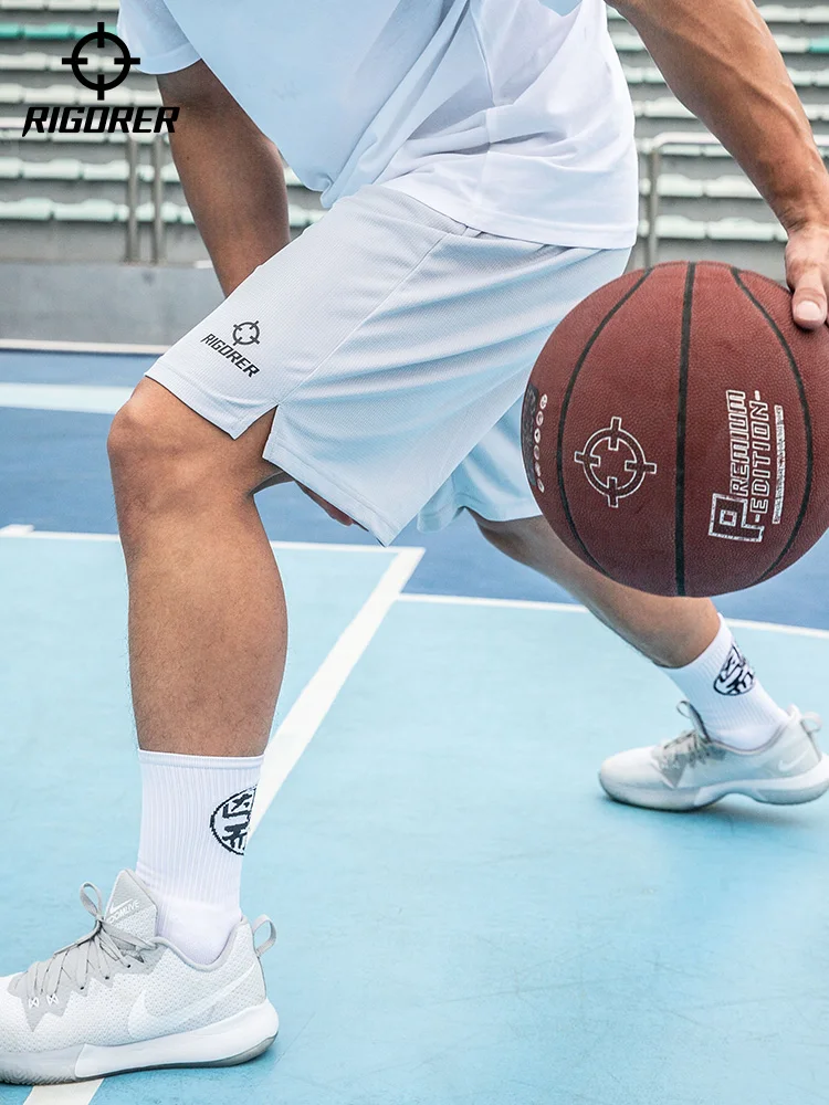 RIGORER spodenki dla mężczyzn do koszykówki Plus rozmiar luźne proste spodenki gimnastyczne treningowe wygodne szorty sportowe do biegania