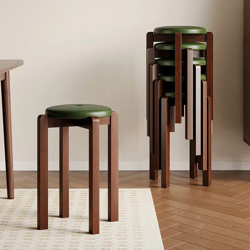 

Italian Design Pouffe Stools Dressers Comfortable Modern Vanity Stools Wooden Bedroom Home Furniture Taburete Cosmético LLDS