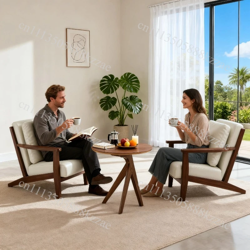 Modern Accent Chair with Lumbar Pillow,Upholstered Armchair,Linen Fabric Comfy Reading Chair, Lounge Side Chair for Living Room
