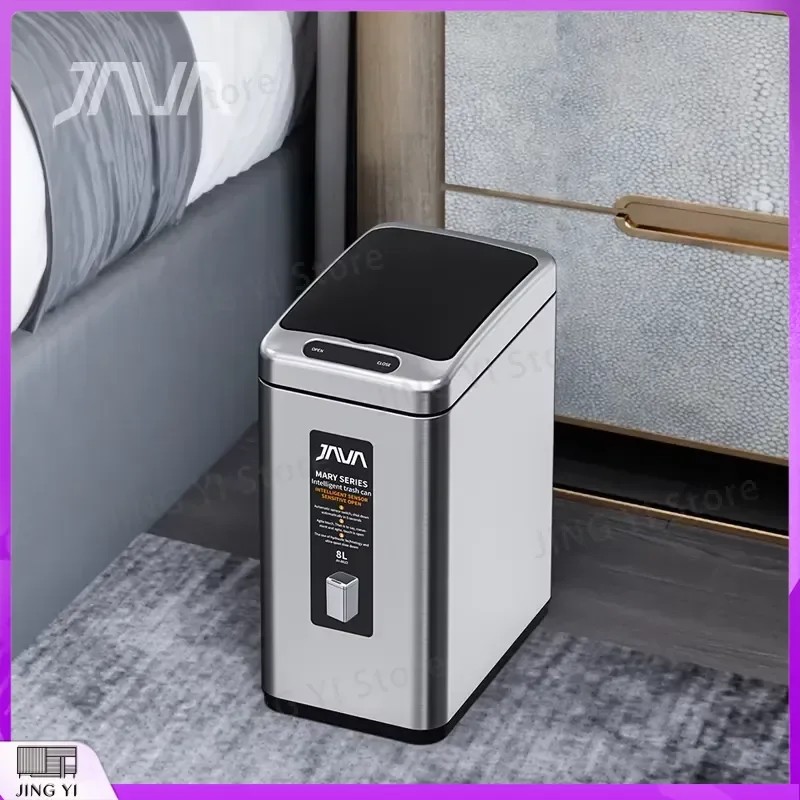 Smart Automatic Trash Can Motion Sensor Infrared Touchless Garbage Bin Odor Filter Stainless Steel Waste Basket for Kitchen