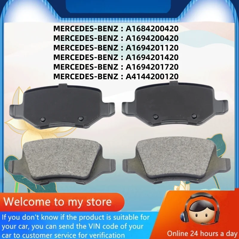 Pastilhas de Freio Traseiras para Mercedes A160 A190 A200 W168 B170 B200 W245 A1684200420 A1694200420 A1694201120 / Peças Automotivas -59042