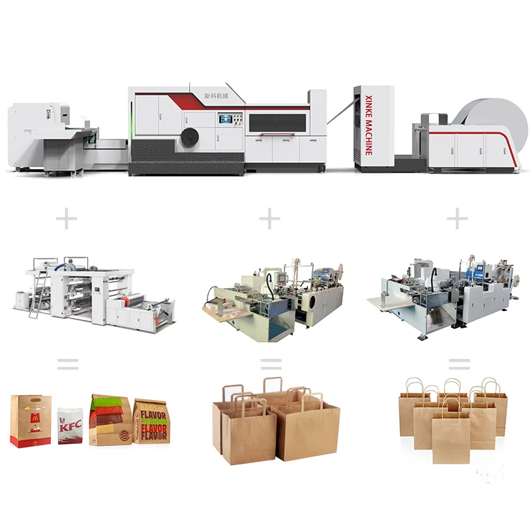 Wholesale China Factory Fully Automatic Craft Food Paper Bag Making Machine Price Paper Courier Bag Making Machine