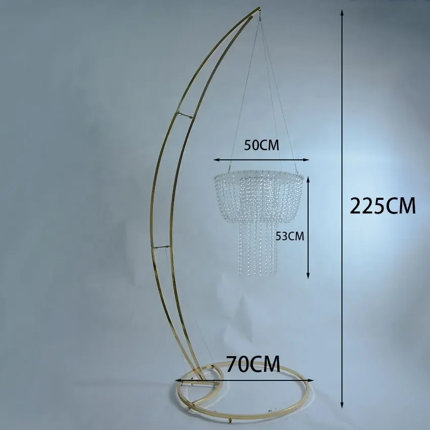 Блестящие золотые качели для торта, свадебная лунная арка, подвесной держатель для цветов, хрустальные люстры, подставка для конфет, день рождения, десерт, еда, декор