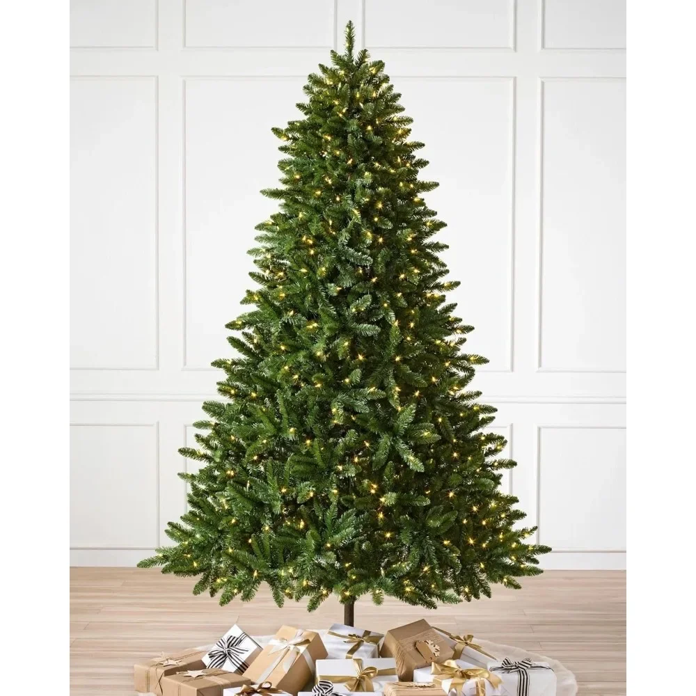 5.5ft Pre-Lit Artificial Christmas Tree with Candlelight Clear LED Lights, Classic Evergreen Spruce Premium Christmas Tree