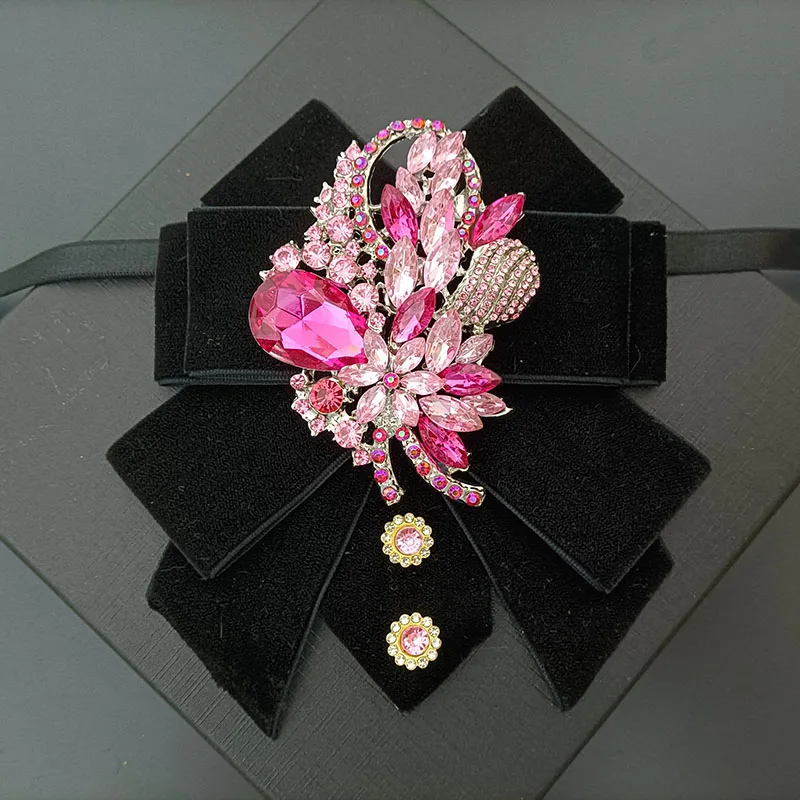 Herren Fliege Samt Strasssteine Handgefertigter Schmuck Geschenke High-End Business Bankett Anzug Hemdkragen Blume Männer Hochzeit Fliege – Detail 8