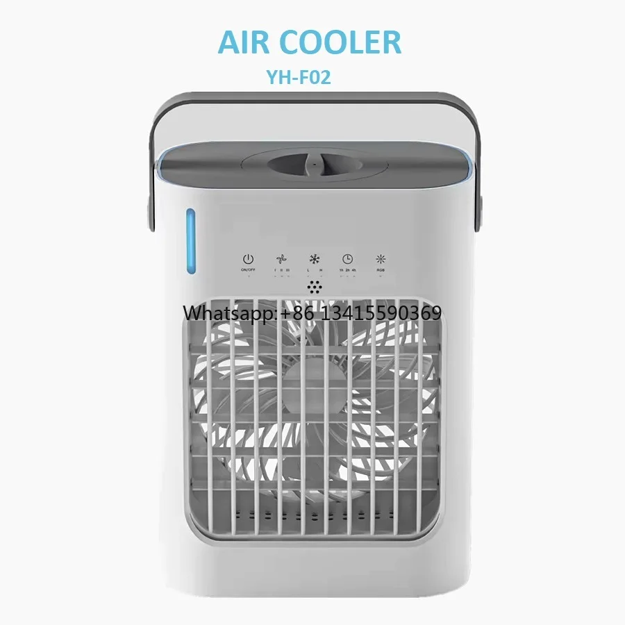 

Mini Ice Cube Cool Fan Personal Water Cooling Fan RGB Light Smart Air Cooler Fan for Small Room air Conditioner