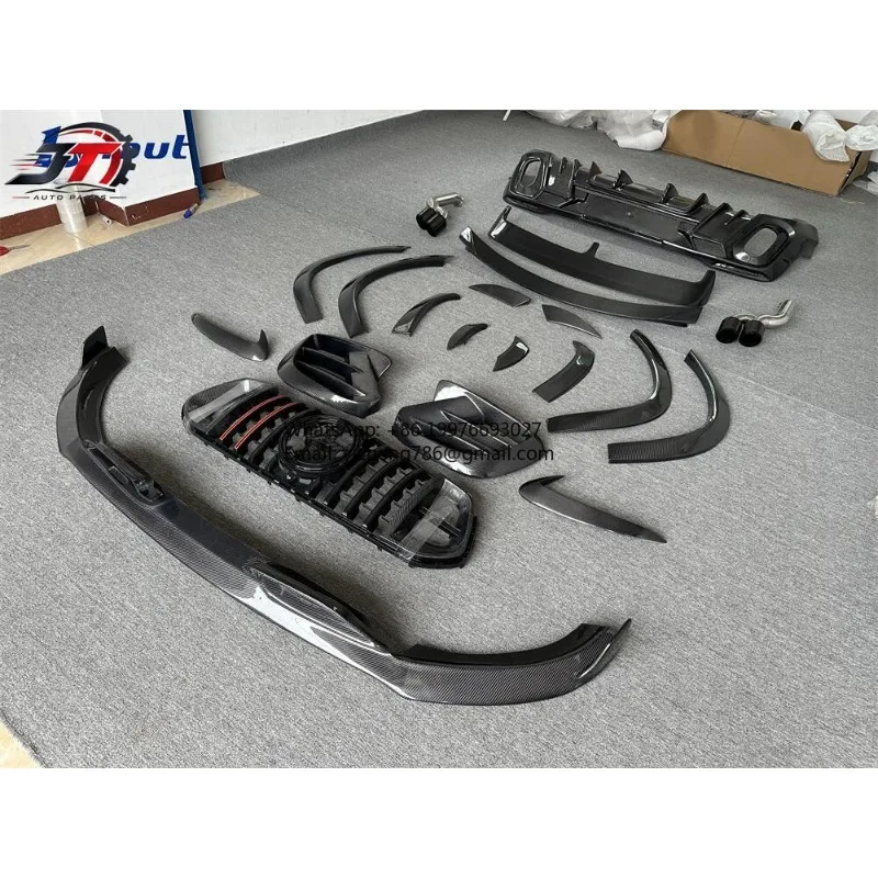 GLE53 63SUV 2019-2023 BS Style Carbon Fiber Wide Body Spoiler Bumper Upgrade Kit with Easy Installation
