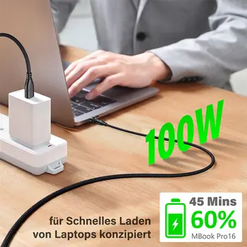 AUFU 100W 磁吸式 USB Type-C 連接線 5A 快充 Micro Type-C 連接線 適用於 Macbook 三星 iPhone 磁吸式充電線 8 最佳銷售 磁吸式 USB-C 連接線 - №3