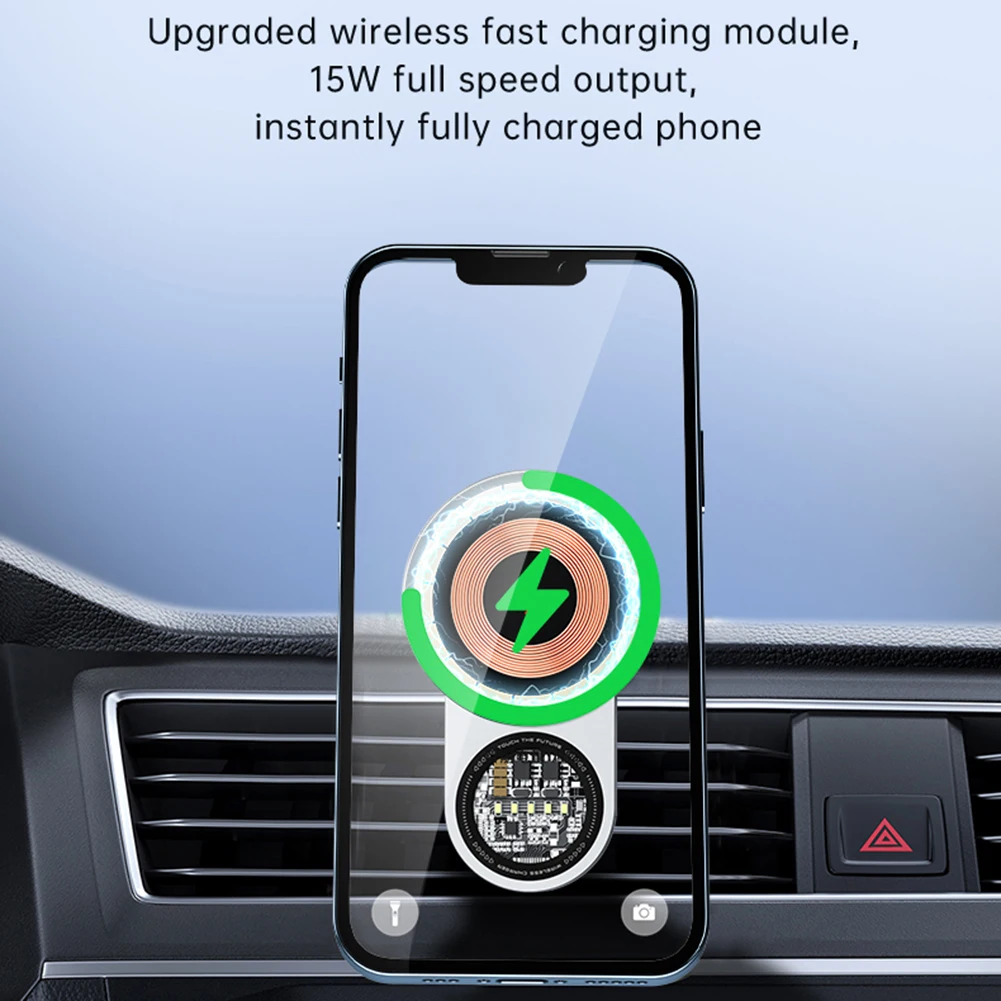 Transparent Car Magnetic Wireless Charger Holder Universal Car Navigation Holder For Car Van Auto