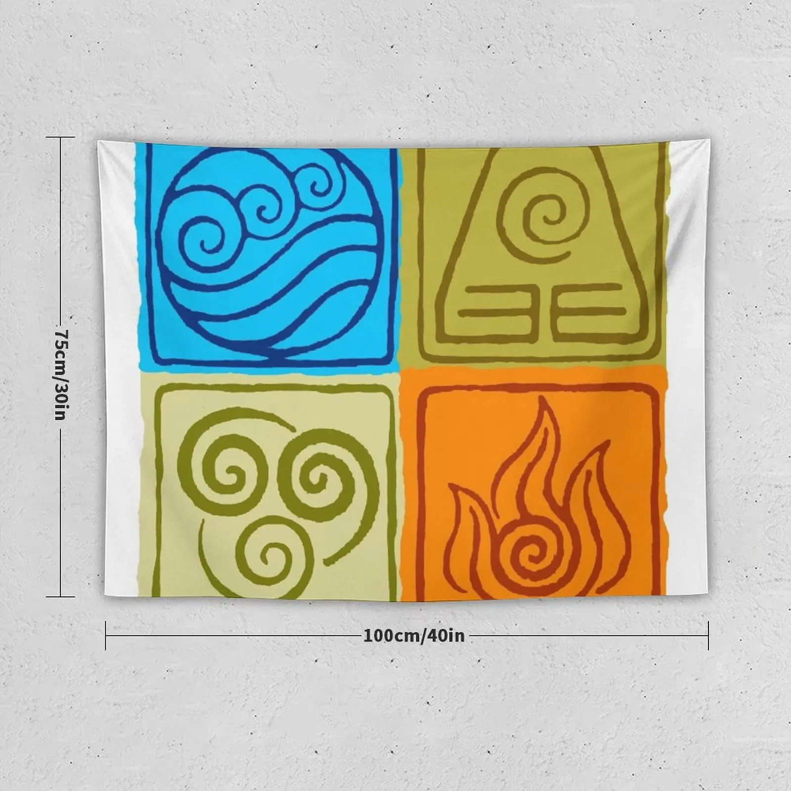 The Four Elements - Avatar: The Last Airbender Tapestry Bedroom Decor House Decor Room Ornaments Carpet On The Wall Tapestry