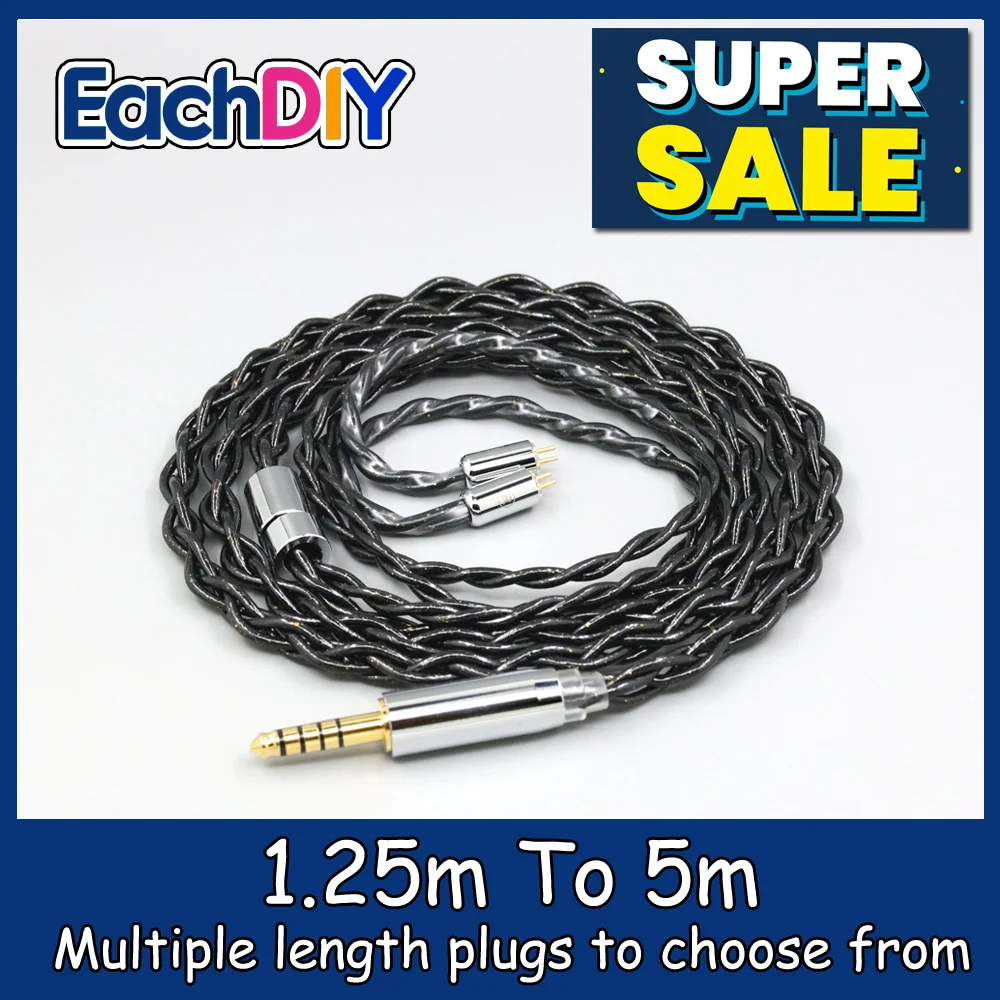 

99% Pure Silver Palladium Graphene Floating Gold Cable For 0.78mm Flat Step JH Audio JH16 Pro JH11 Pro 5 6 7 2pin IEM LN008326