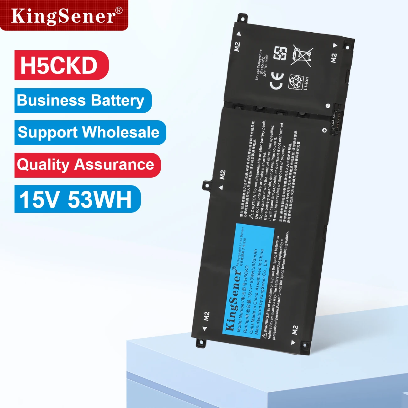 

KingSener 53WH H5CKD Laptop Battery For DELL Inspiron 5408 5508 5509 5400 5406 7405 7500 7506 2-in-1 For DELL Latitude 3410 3510
