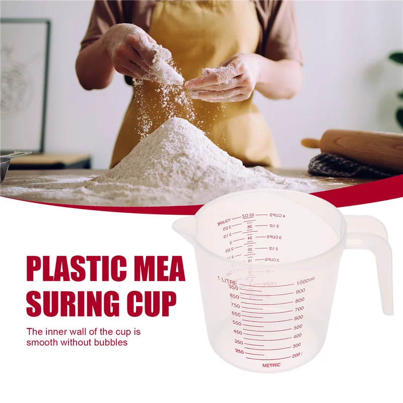 Taza medidora de MAKE-1000Ml, herramienta para hornear, herramienta de cocina, taza medidora de plástico de alta calidad, taza con escala
