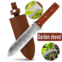 Professional Garden Trowel Stainless Steel Multi-Purpose Garden Spade with Leather Sheath Ideal for Planting Cutting Weeding New