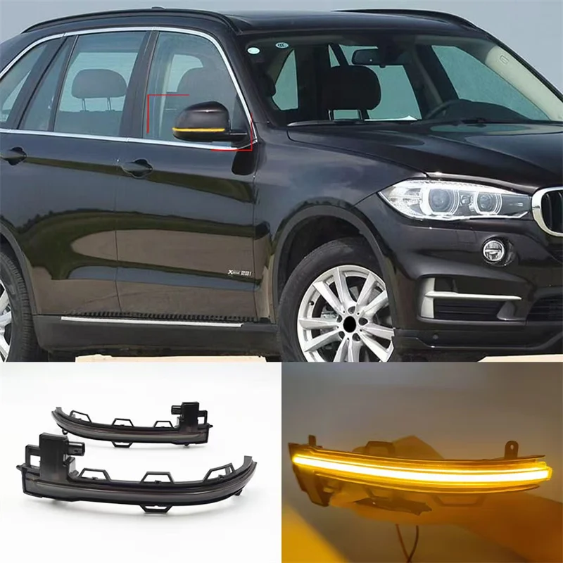 

For BMW x3 F25 X4 F26 X5 F15 X6 F16 Rearview mirror steering blackened streamer water light Dynamic turn signal LED side rearvie