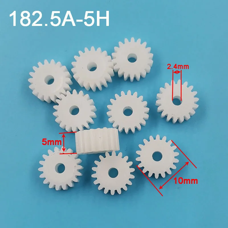 182.5A 0.5M Motor Gears 18 Teeth OD=10mm 2.5mm Hole Plastic Toy Pinion 18T