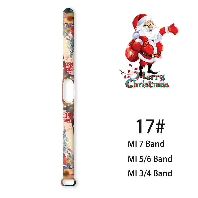 For Xiaomi Mi Band 7 6 5 4 3 Christmas Santa Series Strap replace Straps Bracelets Silicone Watch for MI Band Wristband Strap