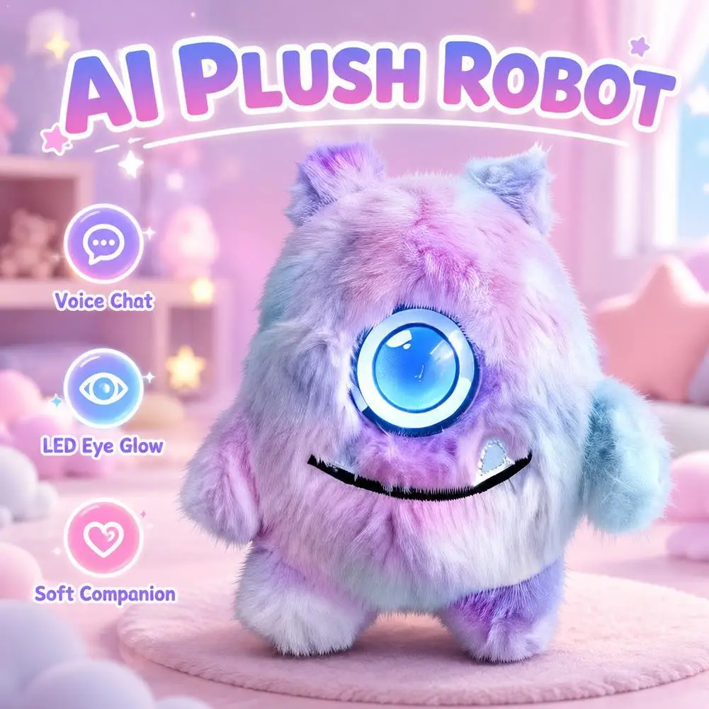 

Smart Emotional Support Robot With HD Display LED Eyes Touch-Responsive Tuya App Control 66+ Languages