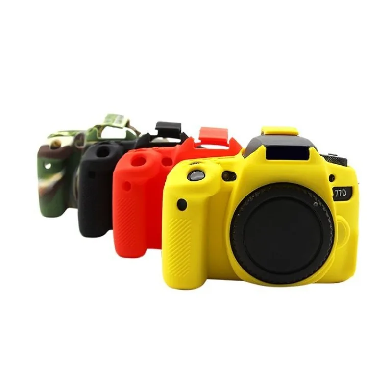 Soft Rubber Silicone Case Body Cover For Canon EOS 77D Anti-Scratch Silicone Protective Case + 1PCS