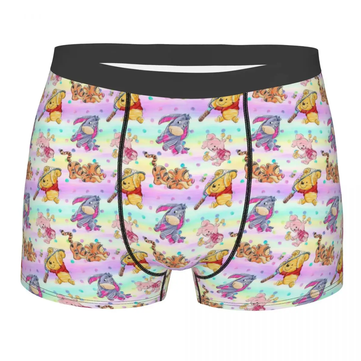 

Мужские боксеры с изображением Винни-Пуха на заказ, нижнее белье с 3D принтом Kawaii, желтого медведя, трусы, мягкие трусы