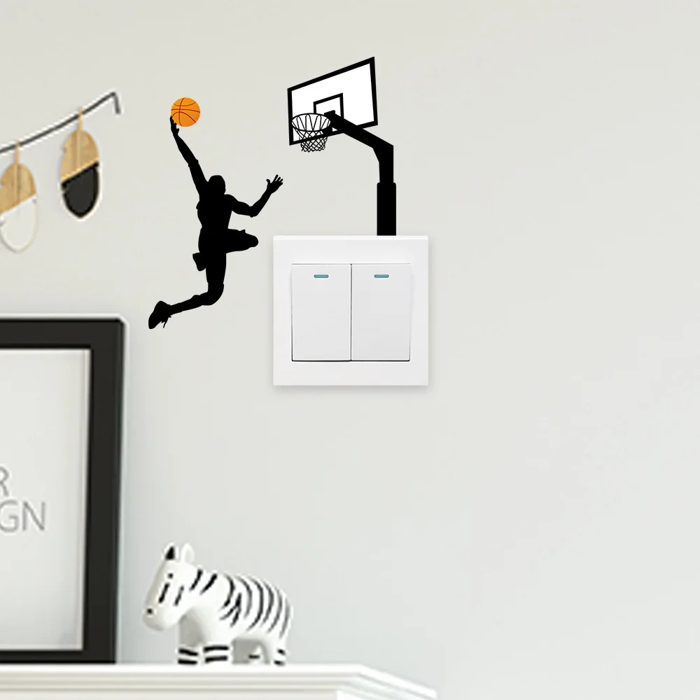 5 stücke Home Dekoration Schalter Aufkleber, Basketball Sport Schalter Aufkleber
