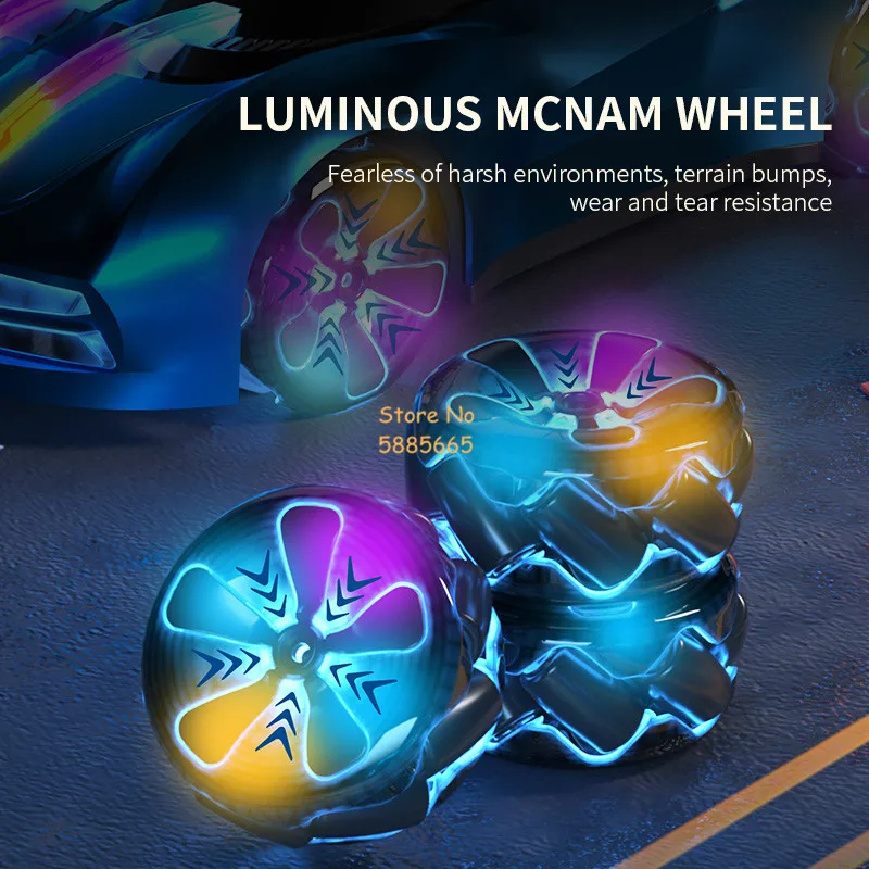 Cool Spray Four Wheels Future Concept RC Car Toy Christmas 2.4G 360° Rotating Multi-Directional Drift Remote Control Stunt Car