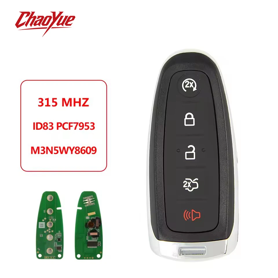 ChaoYueRemote Car Key 315Mhz ID83 Chip For Ford Explorer Edge Flex C-max Taurus M3N5WY8609 315Mhz Smart Control With Hu101 Blade