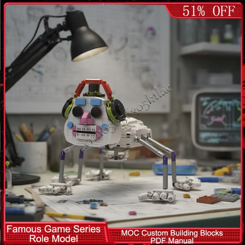 534ピース 人気ゲームキャラクターシリーズ ネオンアーケード DJ スパイダーゴールム MOC カスタマイズ モジュラービルディングブロック DIY 男の子向け ホリデー おもちゃ ギフト