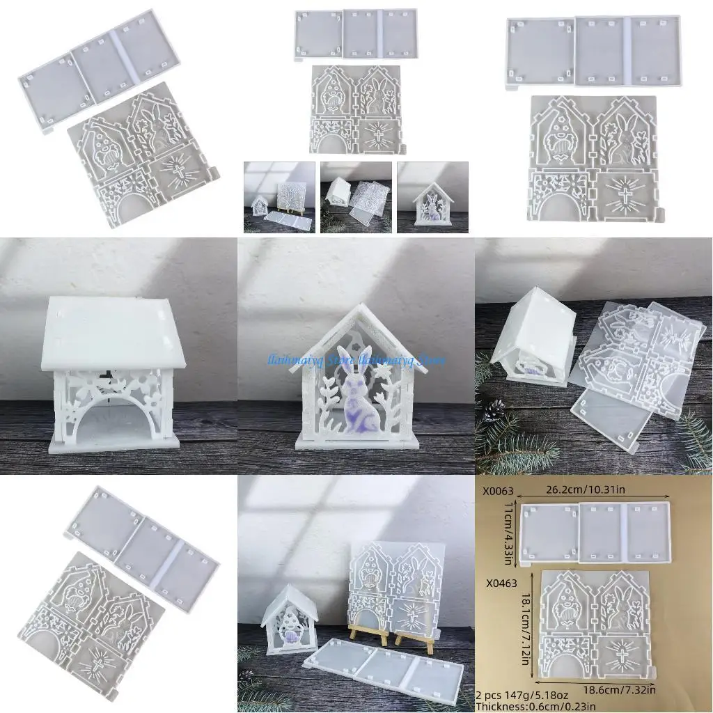

573B Easter House Shaped Ornament Mold Flexible Silicone Mold Jewelry Making Tool