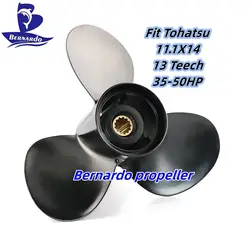 Bernardo Boat Propeller 11.1x14 Fit Tohatsu Outboard Engines 35 40 50 HP Motor Aluminum Alloy Screw 3 Blades 13 Tooth Spline RH