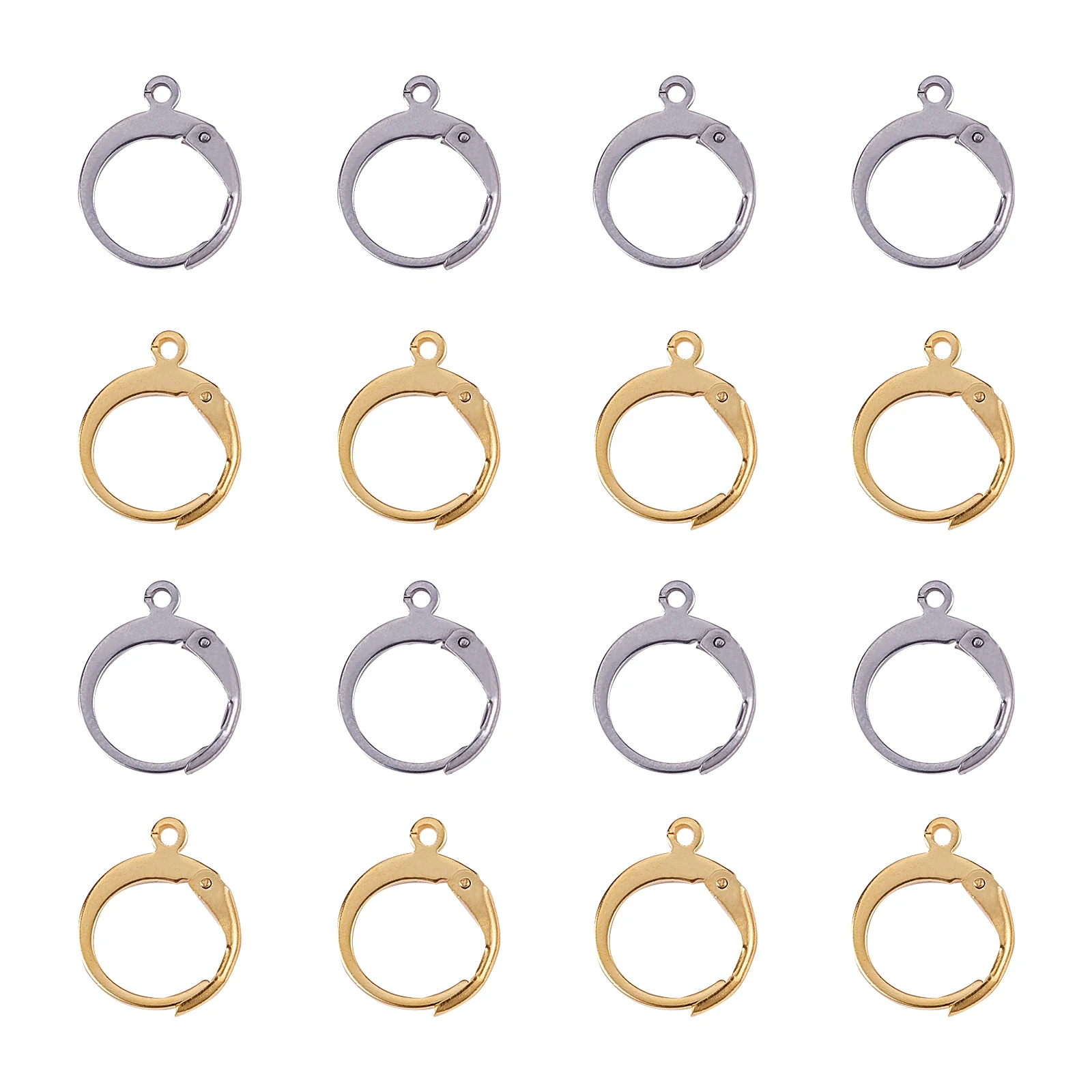 

50pcs 15x12mm Platinum/Golden 316L Stainless Steel Hoop Earrings Findings Component Jewelry Making DIY Wire Accessory