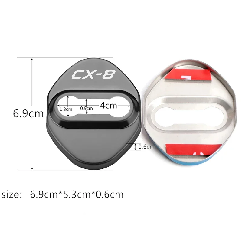 4Pcs Car Styling Door Lock Protective Cover Case for Mazda CX8 Logo Badge MS Atenza Axela Demio CX3 CX5 MP CX4 Auto Accessories