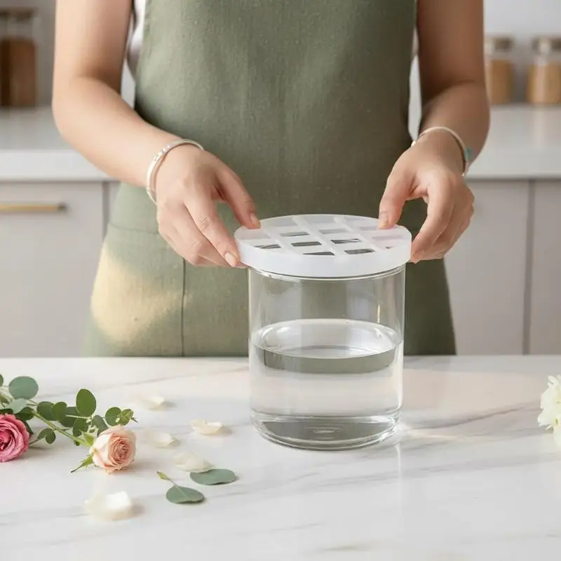 Plastic Flower Grid Holder Sturdy Stem Support for Vase Arrangement Wedding Home Floral DIY Decor Projects