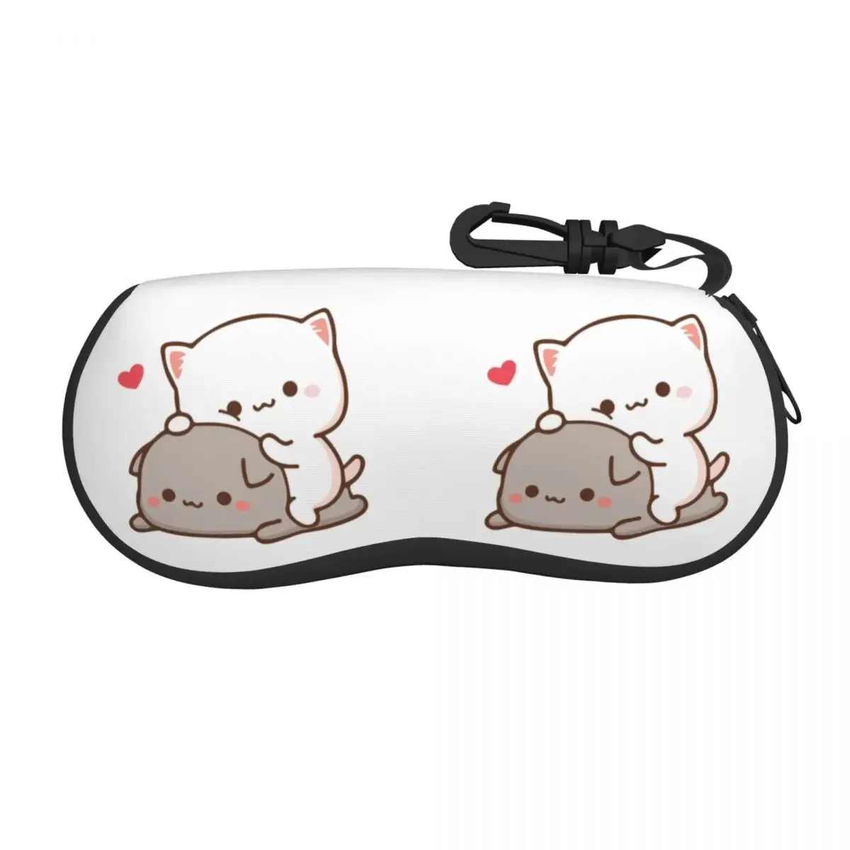 Peach Sitting On Goma Eyeglass Glasses Case Women Men Soft Cute Mochi Cat Sunglasses Protective Bag