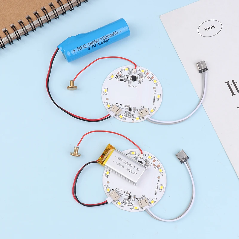 Panel LED zasilany DC 5V, źródło światła 5W 57MM, sterownik ściemniania 3000K z dotykowym włącznikiem i portem ładowania Type-C