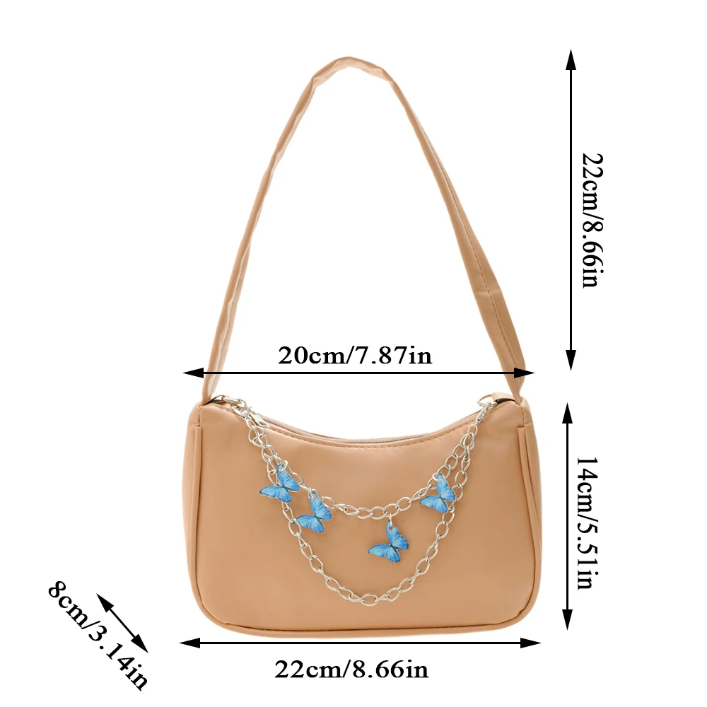 Borsa ascellare con catena a farfalla retrò borsa a tracolla per lo Shopping semplice moda donna borse piccole Casual da viaggio per borsa da donna