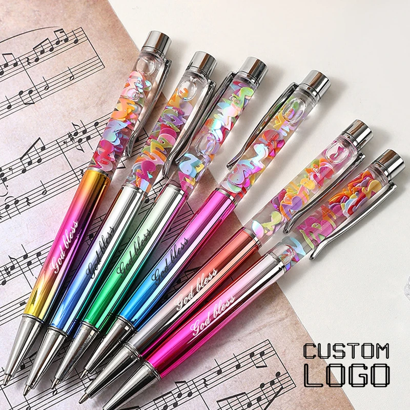 

Laser Engraving Logo Rotating Metal Ballpoint Pen Notes Into Oil Pen Wedding Gift Pen School Supplies Teacher Student Souvenirs